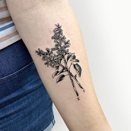 Fine Line Flower Tattoo - Deanna Lee
