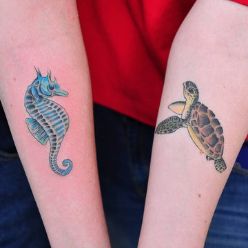 Turtle And Seahorse Tattoo