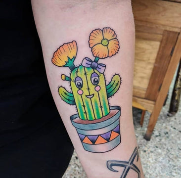 Cute Cactus Tattoo By Melbourne Tattoo Artist Kane Berry