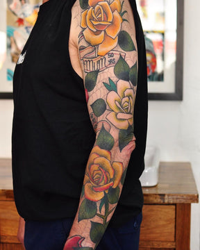 Sleeve Tattoo of Roses - Pablo Morte