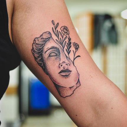 Dot work Statue and Flora - Wade Johnston