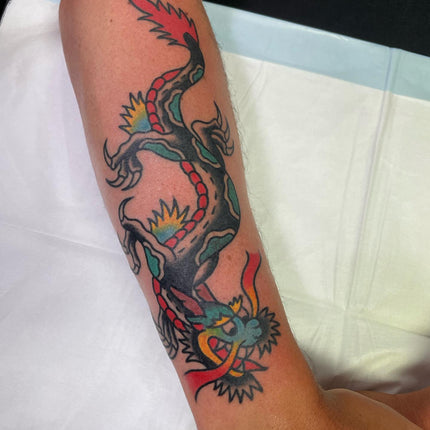 Forearm Dragon Tattoo by Melbourne Artist Jimmy Lachmund