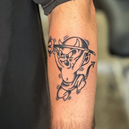 Traditional Hotstuff Tattoo By Lewis Hussey