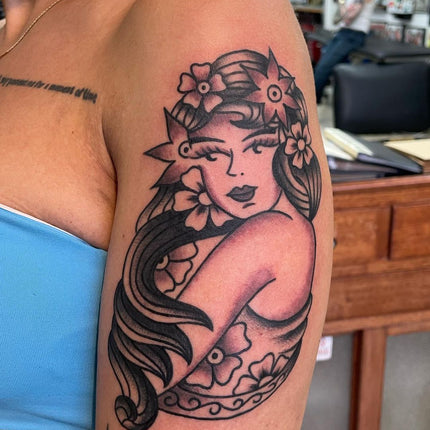 Black and Grey Traditional Girl  - Jimmy Lachmund