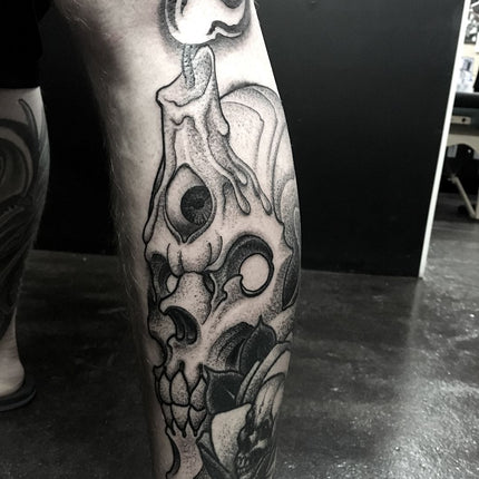 Blackwork Skull Tattoo - Adrian Dominic