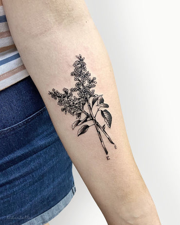 Fine Line Flower Tattoo - Deanna Lee