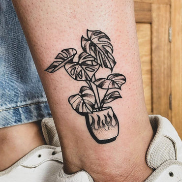 Monstera Flash Tattoo - Deanna Lee