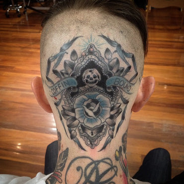 Coffin Bound Head Tattoo