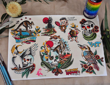 Australiana Tattoo Flash