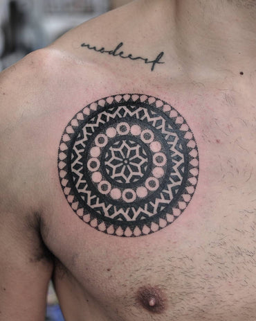 Geometrical Circle Pattern Tattoo By Chris Jones