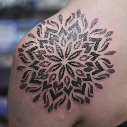 Mandala Shoulder Tattoo by Chris Jones