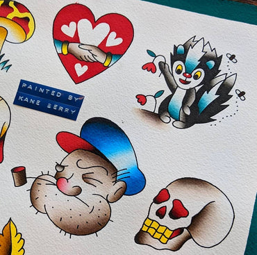 Trad Tattoo Flash Sheet By Kane Berry