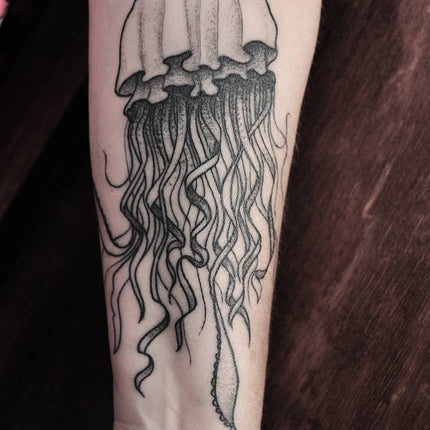 Healed Dotwork Jellyfish Tattoo