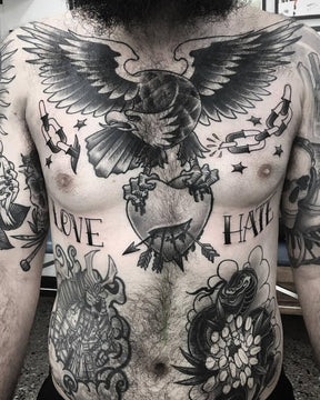 Chest Eagle Tattoo By Pablo Morte