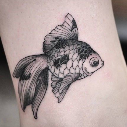 Fineline Goldfish Tattoo by Wade Johnston