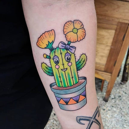 Cute Cactus Tattoo By Melbourne Tattoo Artist Kane Berry