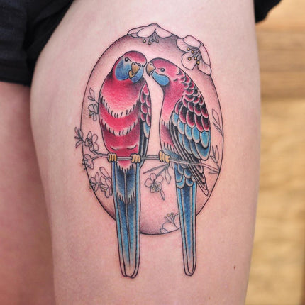 Love Birds Tattoo By Pablo Morte