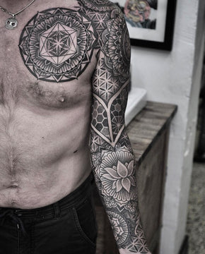 Geometric sleeve Tattooed By Chris Jones