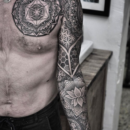 Geometric sleeve Tattooed By Chris Jones
