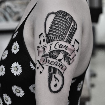 Ribbon Microphone Tattoo By Lachie Grenfell