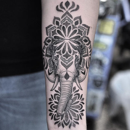 Dotwork Elephant Mandala By Melbourne Tattoo Artist Chris Jones