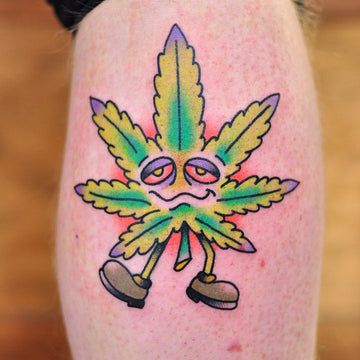 420 Weed Leaf Tattoo By Melbourne Tattooist Kane Berry