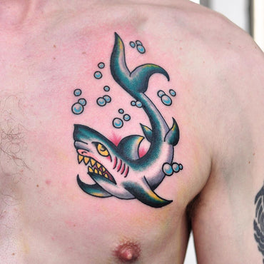 Traditional Shark Tattoo By Mark Lording