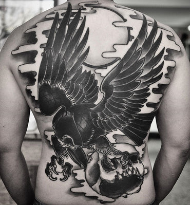 Finished Back Piece Tattoo By Pablo Morte