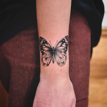Fine Line Butterfly Tattoo - Deanna Lee