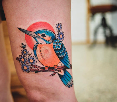 Diving Kingfisher Tattoo finally finished after 1.5 years! #kingfisher... |  TikTok