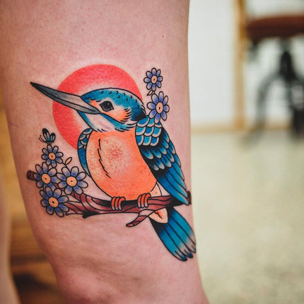 Bright and Colourful Kingfisher Tattoo - Kane Berry