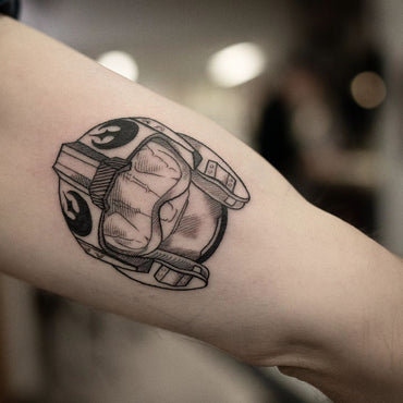 Rebel Alliance Helmet Engraving Tattoo by Wade Johnston