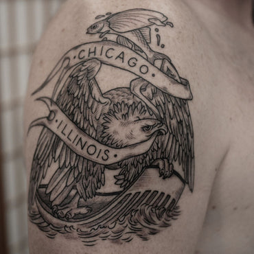 Eagle Engraving Tattoo by Wade Johnston