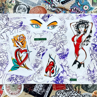 Classic Trad Tattoo Flash Sheet By Lewis Hussey