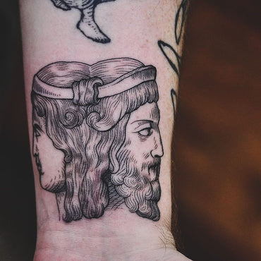 Janus Etching Style Tattoo - Wade Johnston