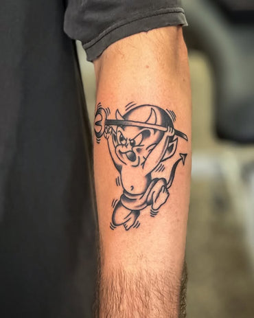 Traditional Hotstuff Tattoo By Lewis Hussey