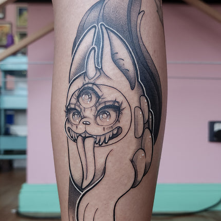 Demon Dawg Tattoo by Melbourne Pop Culture Tattoo Artist, Noodle-Chu Osaurus