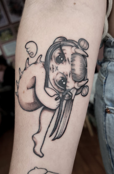 Kawaii Tattoo by Melbourne Tattoo Artist, Noodle-Chu Osaurus