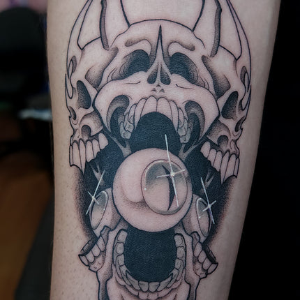 Skull tattoo by Noodle-Chu Osaurus