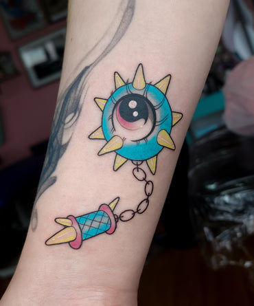 Kawaii Inspired Flail Tattoo by Noodle-Chu Osaurus