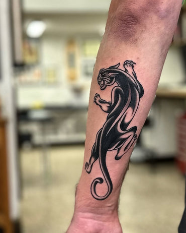 Crawling Panther Tattoo By Lewis Hussey