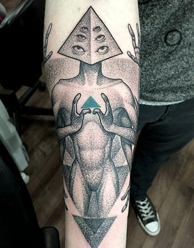 Dotwork Ancient Aliens Tattoo - Adrian Dominic
