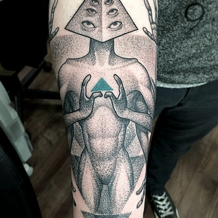 Dotwork Ancient Aliens Tattoo - Adrian Dominic