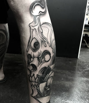 Blackwork Skull Tattoo - Adrian Dominic