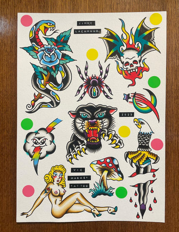 Traditional Tattoo Flash by Jimmy Lachmund