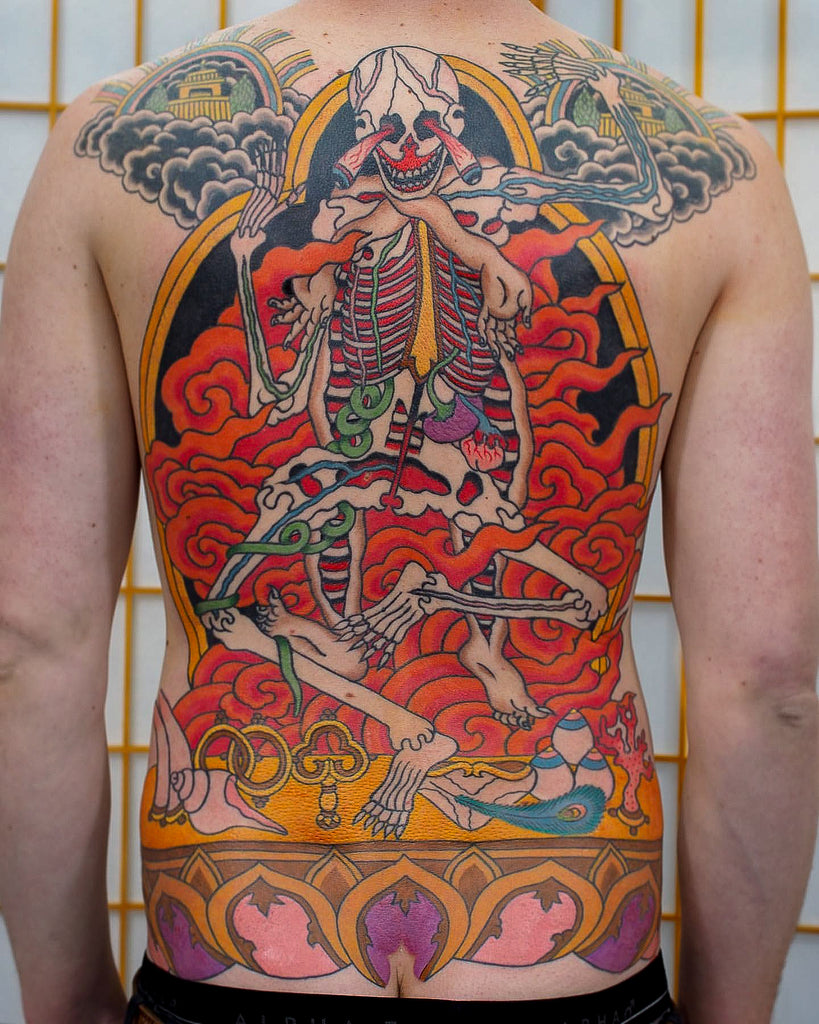 Tibetan Inspired Backpiece Tattoo by Lachie Grenfell – Vic Market Tattoo