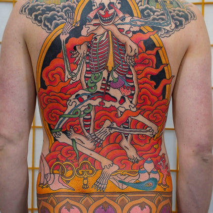 Tibetan Inspired Backpiece Tattoo by Lachie Grenfell
